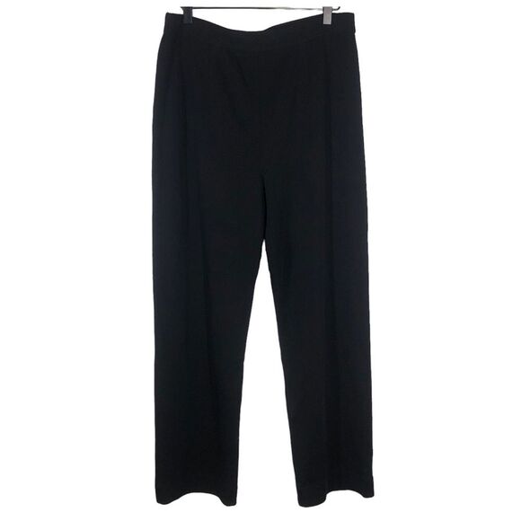 Exclusively Misook Knit Pull On Wide Leg Black Pants Size Large - Picture 1 of 5